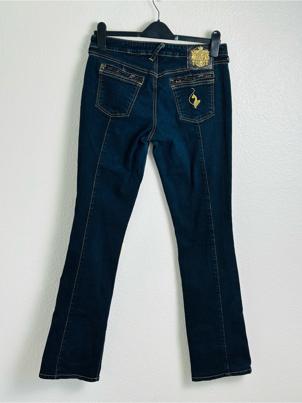 Vintage Y2K Baby Phat Low Rise Jeans in Dark Wash Denim Size 9 - Picture 2 of 11